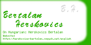 bertalan herskovics business card